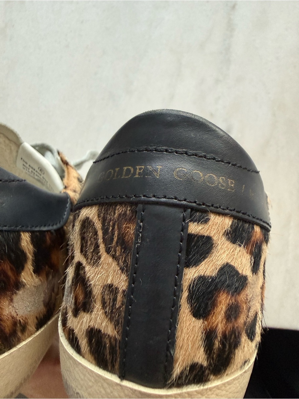 Golden Goose Calf Leather Leopard Super Star Sneaker - Picture 14 of 16
